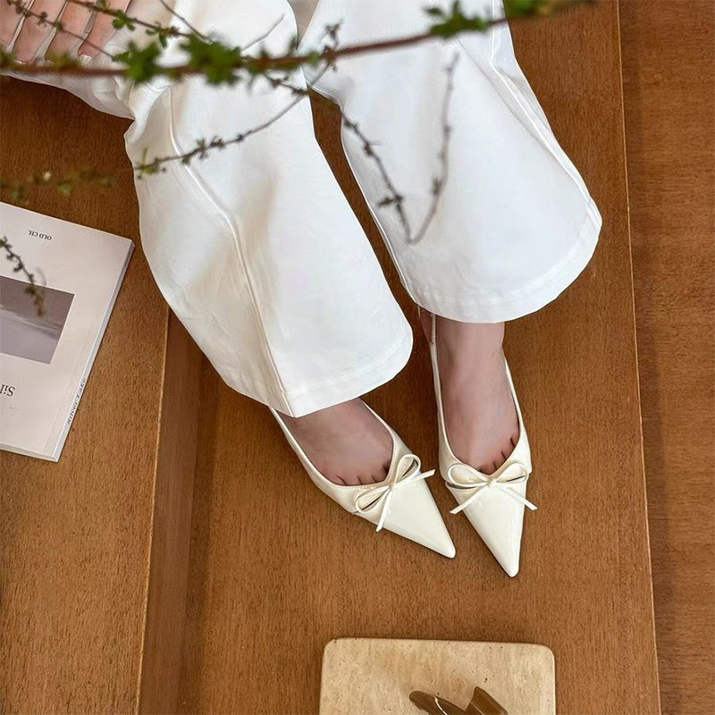 Women's Pointed Toe Slingback Mid Heel Sandals