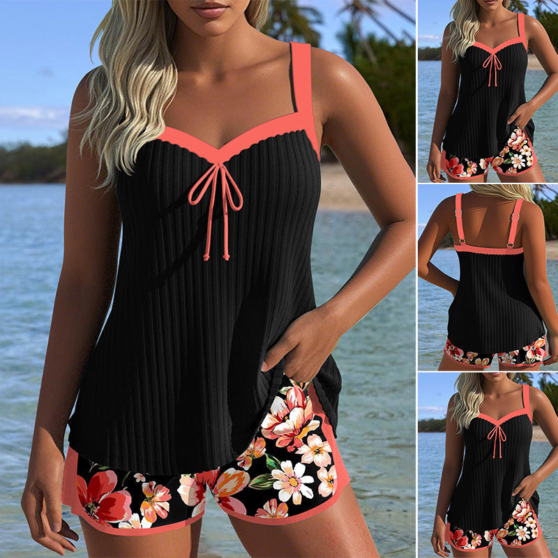 2025 New Design✨👙Printed Swimsuit Top & Shorts Set🌴