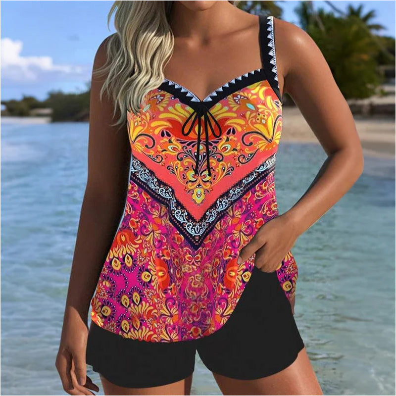 2025 New Design✨👙Printed Swimsuit Top & Shorts Set🌴