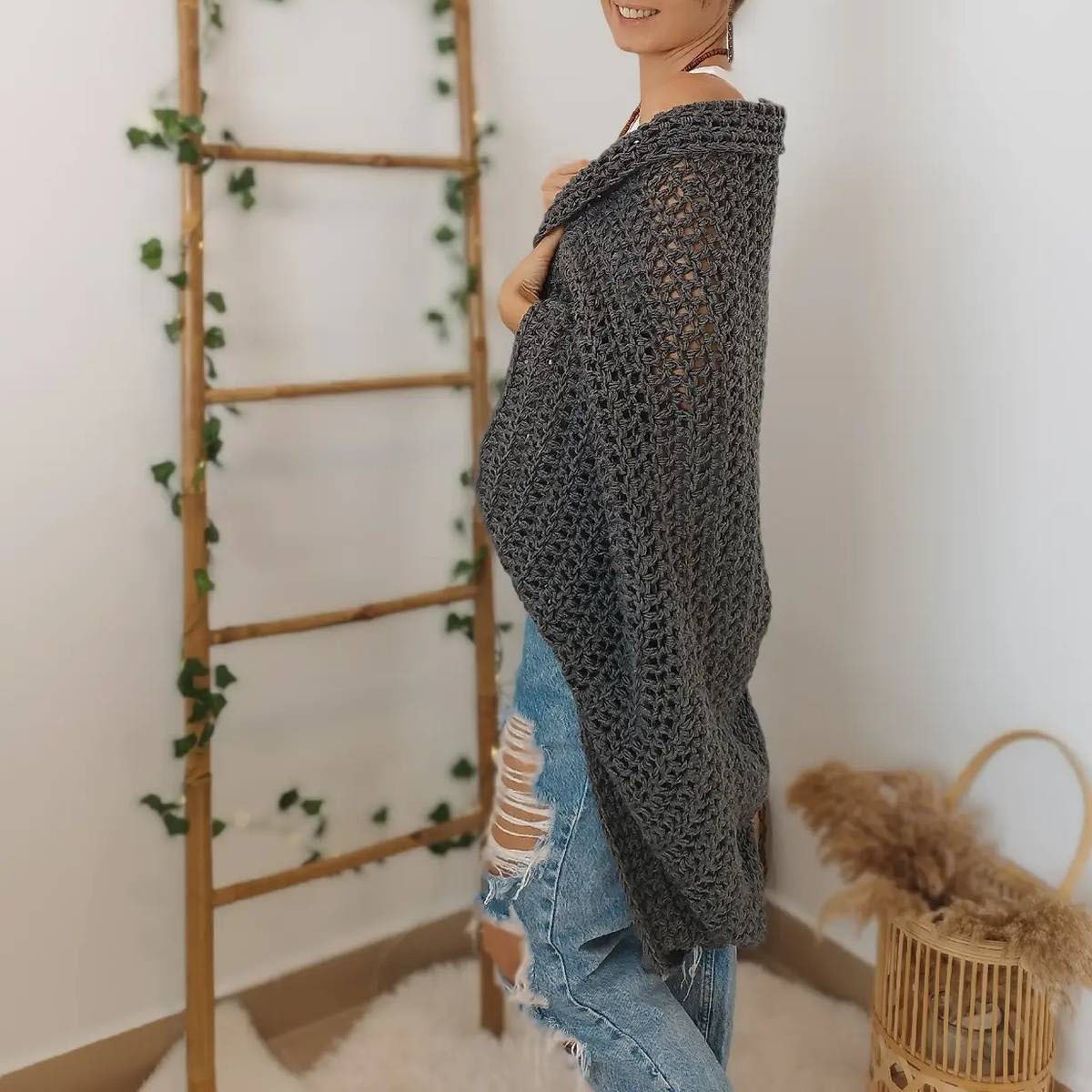 🍂Autumn Sale - 50% Off!💕🧶Women's Knitted Cocoon Shawl🧣