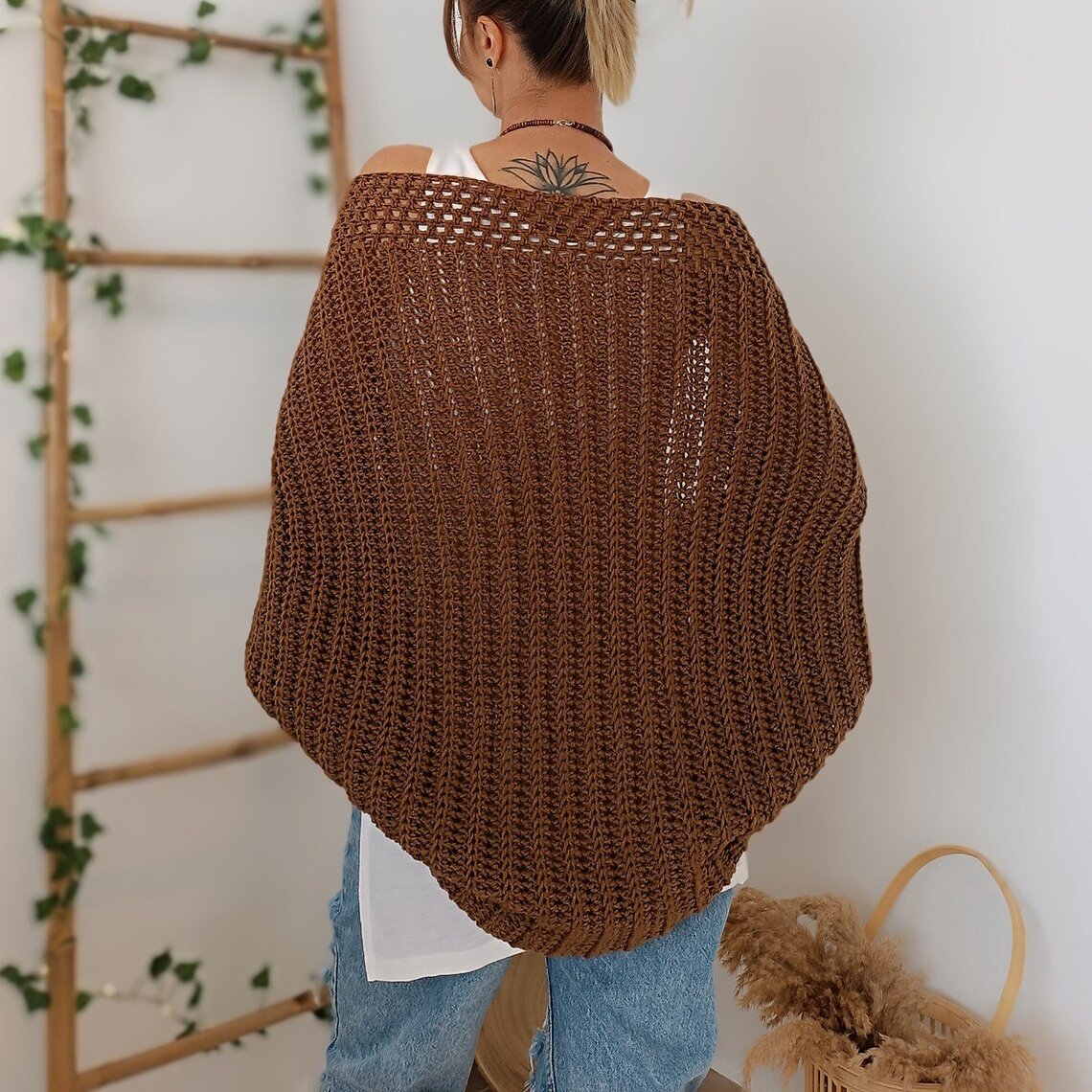 🍂Autumn Sale - 50% Off!💕🧶Women's Knitted Cocoon Shawl🧣