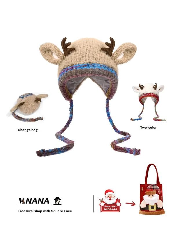 🎁🦌Original design Festive Christmas Antler Hat🧶