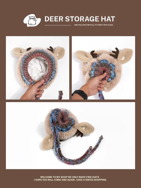 🎁🦌Original design Festive Christmas Antler Hat🧶