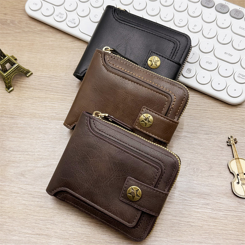 🎁New Year Special Offer🎁 Men's Vintage Style Zipper Wallet