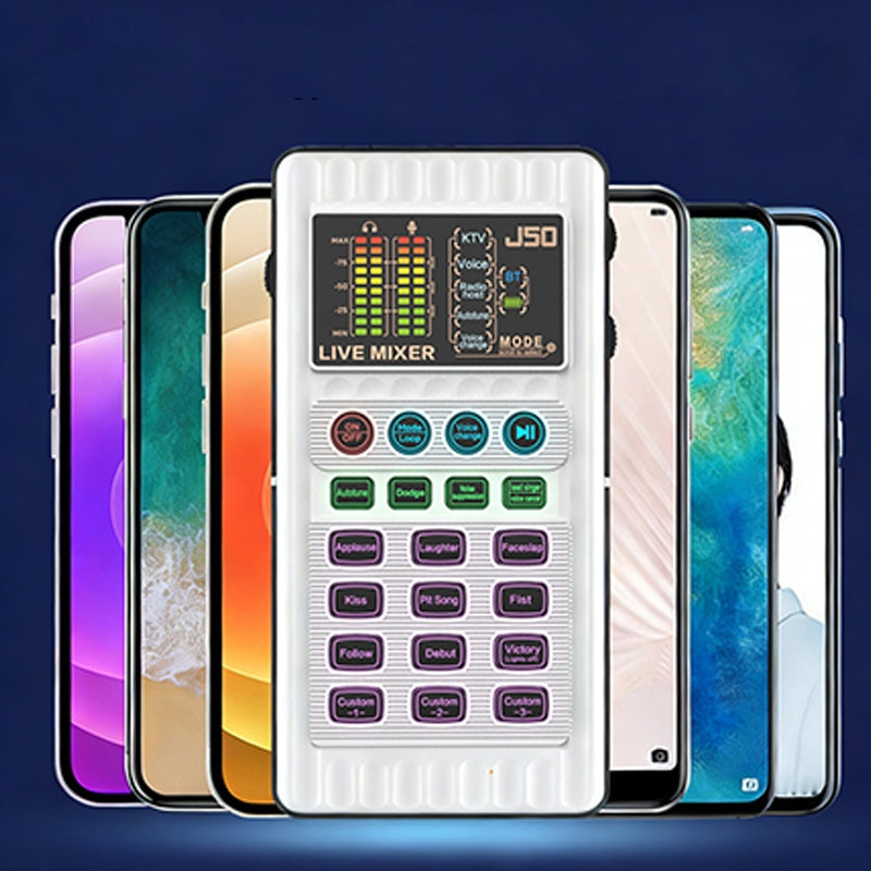 🎉 New Year's Gift – 50% OFF!✨🎤 Portable Handheld Live Sound Card (Voice Changer): Multifunctional Effects + Noise Cancellation – Stream from Anywhere!
