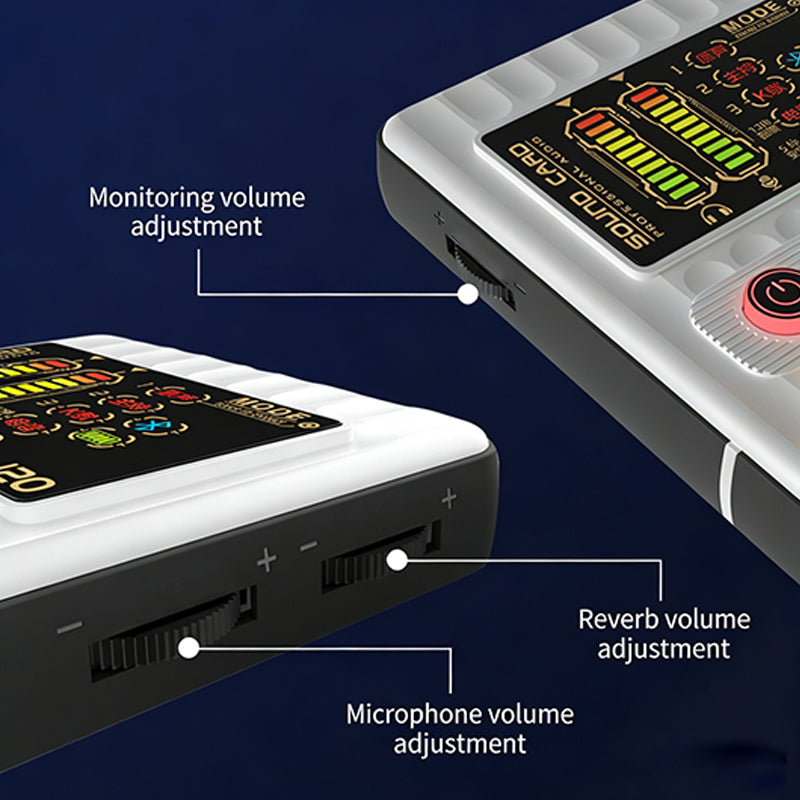 🎉 New Year's Gift – 50% OFF!✨🎤 Portable Handheld Live Sound Card (Voice Changer): Multifunctional Effects + Noise Cancellation – Stream from Anywhere!