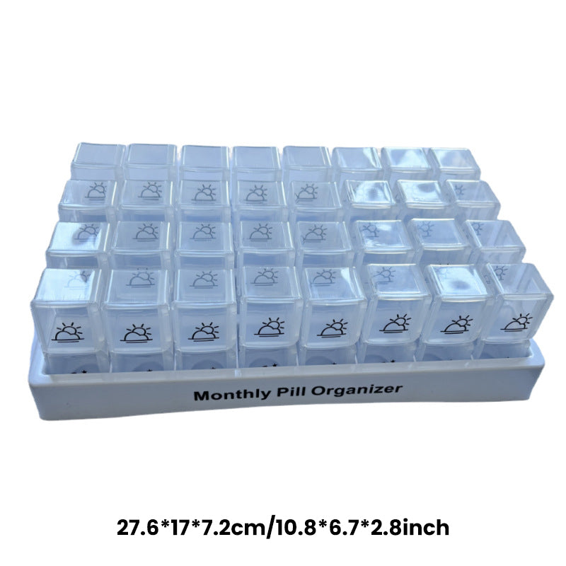 🥳2026 HOT SALE🥳💞50K+ SOLD!🌍✈️ 50% OFF! 4-Week Medication Travel Case – 31-day compartments, easy-open design. Ideal for seniors, vacations & weekly planning. 📅🔒