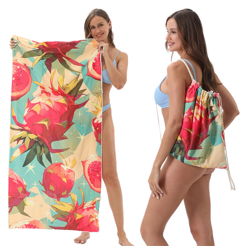 2-in-1 Printed Beach Towel Backpack