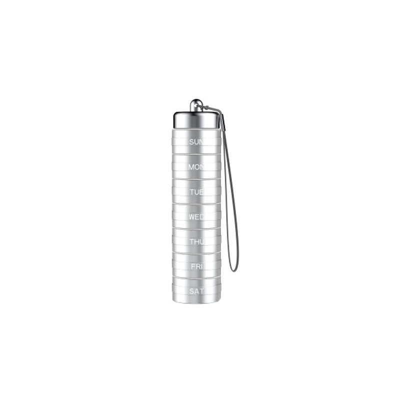 7-Day Waterproof Portable Aluminum Pill Organizer