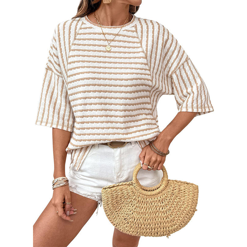 🔥HOT SALE 50% OFF✨Women's Striped Relaxed Fit T-Shirt