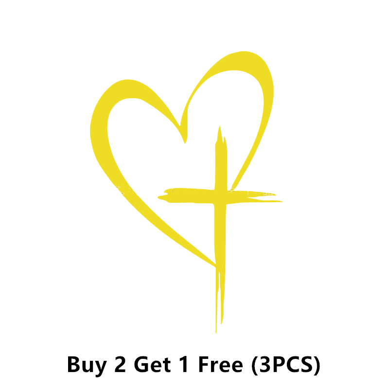 🔥BUY 1 GET 1 FREE🔥 Glitter Heart Cross Car Decal Sticker