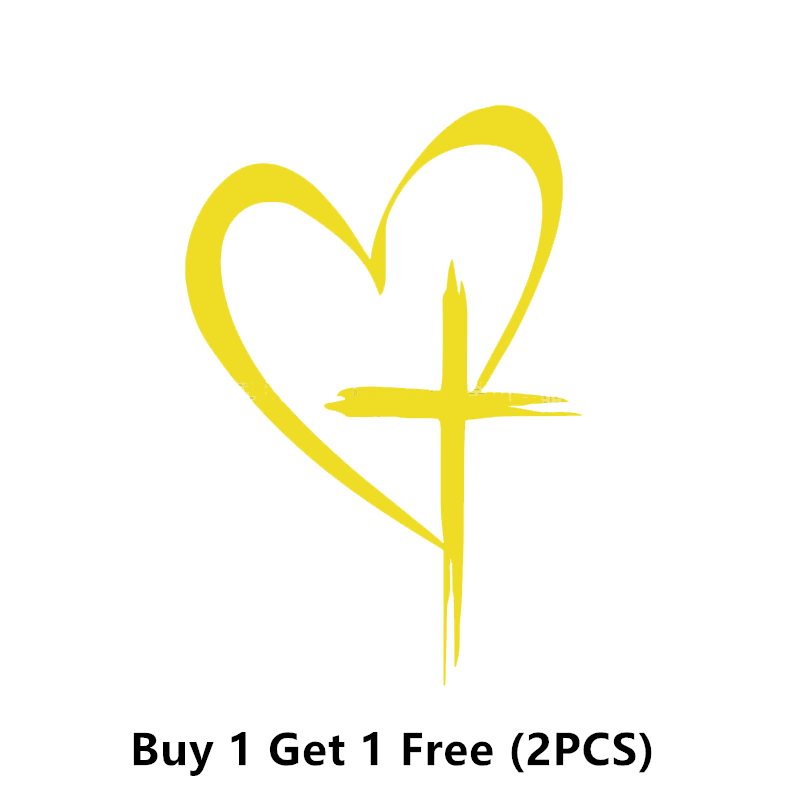🔥BUY 1 GET 1 FREE🔥 Glitter Heart Cross Car Decal Sticker