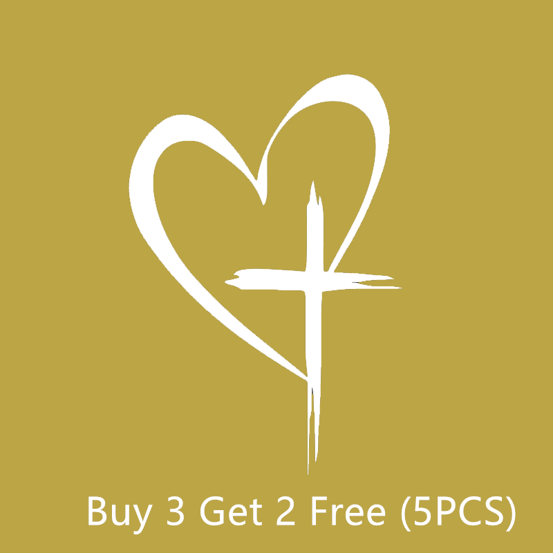🔥BUY 1 GET 1 FREE🔥 Glitter Heart Cross Car Decal Sticker