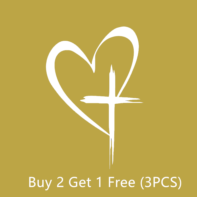 🔥BUY 1 GET 1 FREE🔥 Glitter Heart Cross Car Decal Sticker