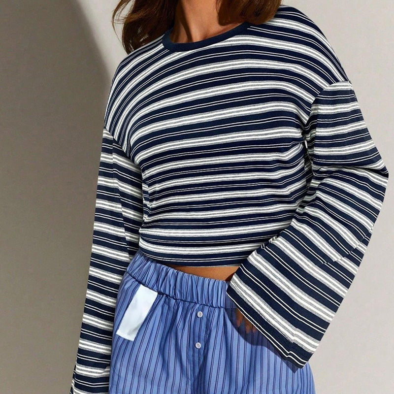 Women's Casual Oversized Striped Top