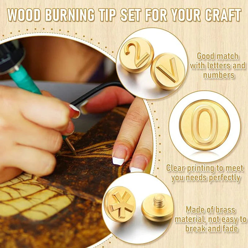 🔥Last Day Sale 50%🔥26 Letters Copper Mold —DIY Wood Burning/Carving Set