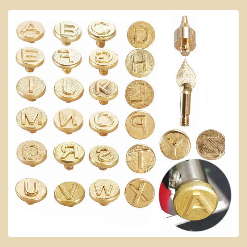 🔥Last Day Sale 50%🔥26 Letters Copper Mold —DIY Wood Burning/Carving Set
