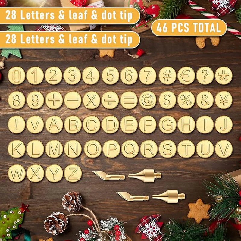 🔥Last Day Sale 50%🔥26 Letters Copper Mold —DIY Wood Burning/Carving Set