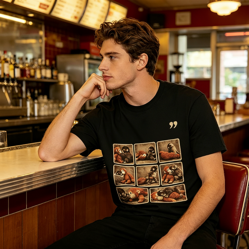 "Punch" Monkey Graphic Oversized T-Shirt