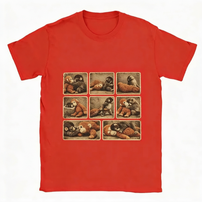 "Punch" Monkey Graphic Oversized T-Shirt