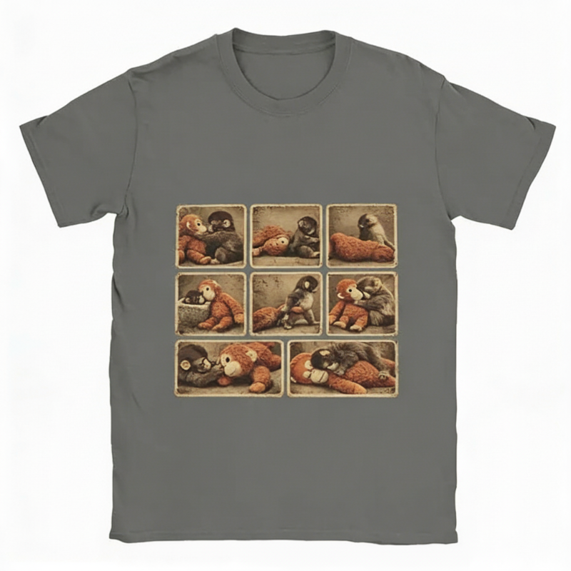 "Punch" Monkey Graphic Oversized T-Shirt