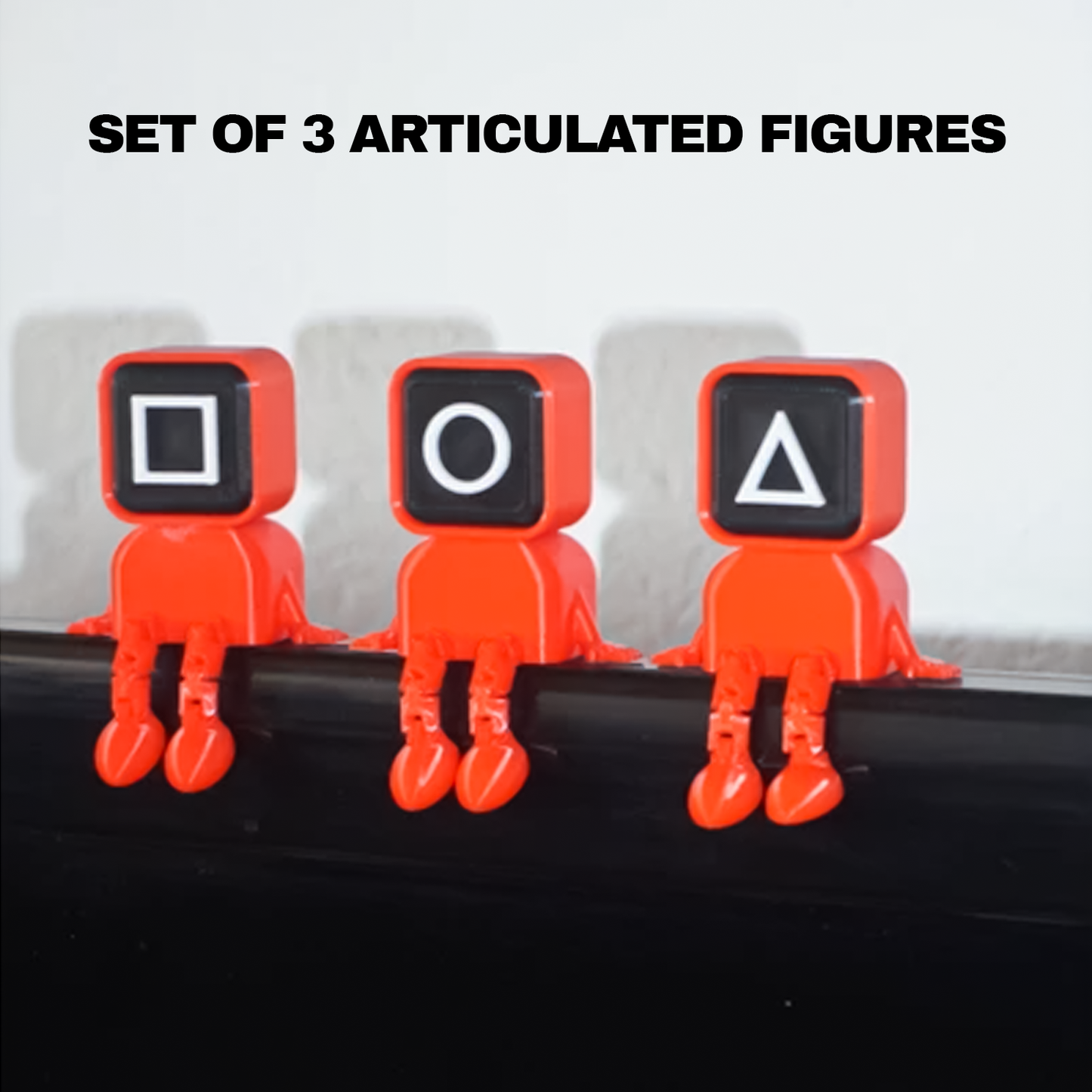 Squid Game Guard Toy Set - Articulated 3D Printed Action Figures (Set of 3)