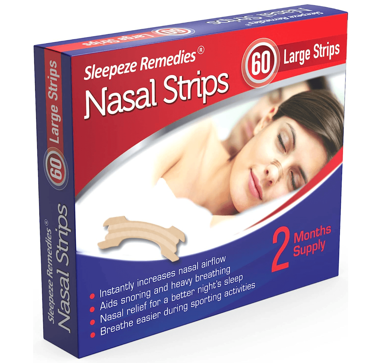 Nasal Strips for Snoring - Nasal Strips (60 Pack) Nose Strip to Stop Snoring, Snoring Strips to Help You Breathe Through Your Nose