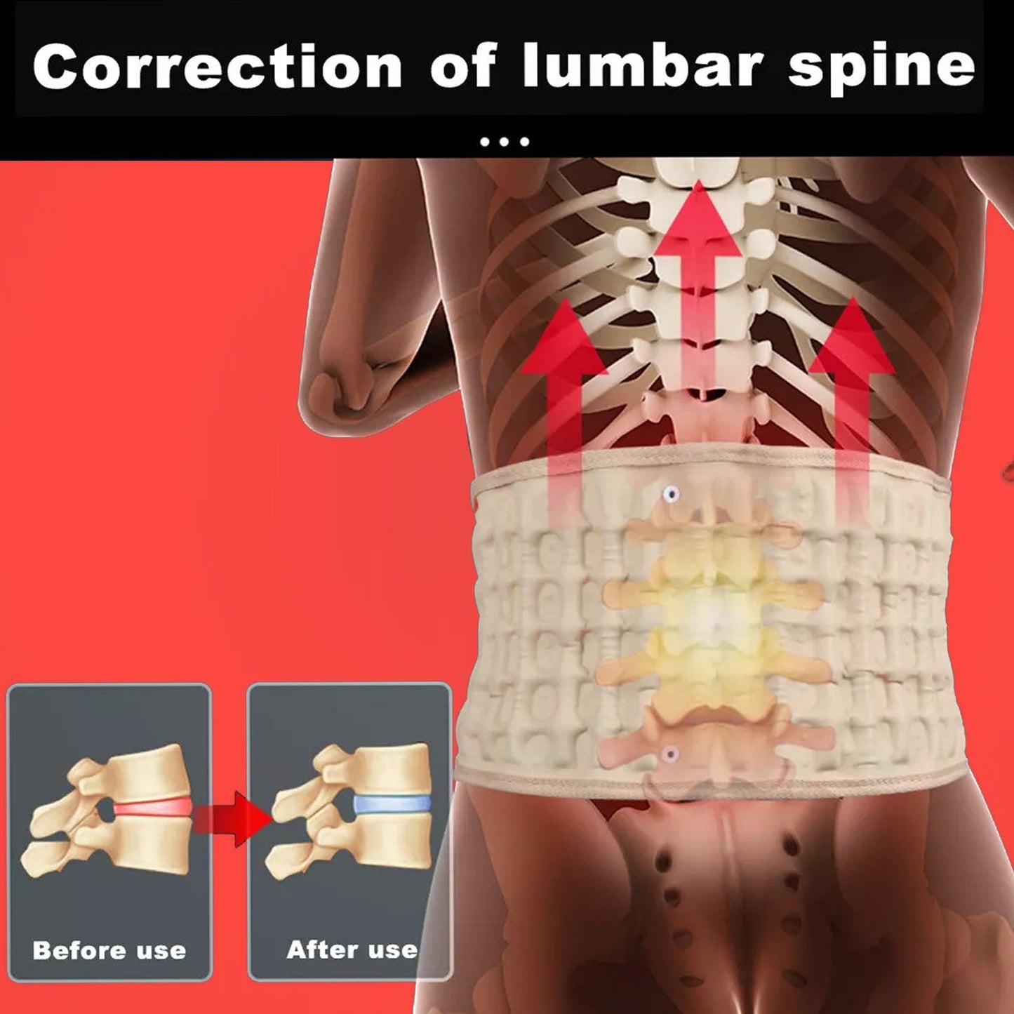 Lumbar Support Belt - Pain Relief Lower Back Spine Decompression Belt Back Brace