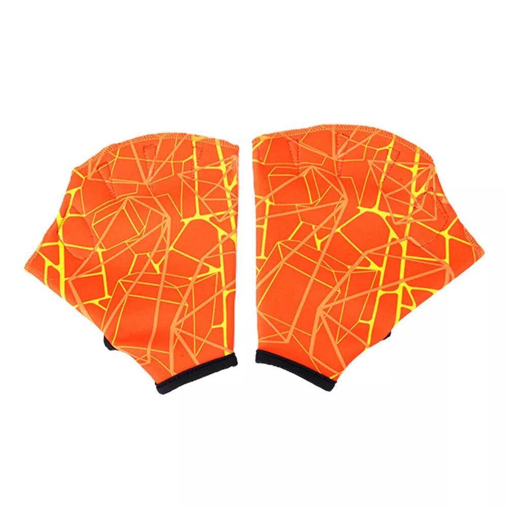 Swimming Hand Paddles - 1 Pair Swim Hand Fins Flippers Finger Webbed Gloves Water Sports Gloves