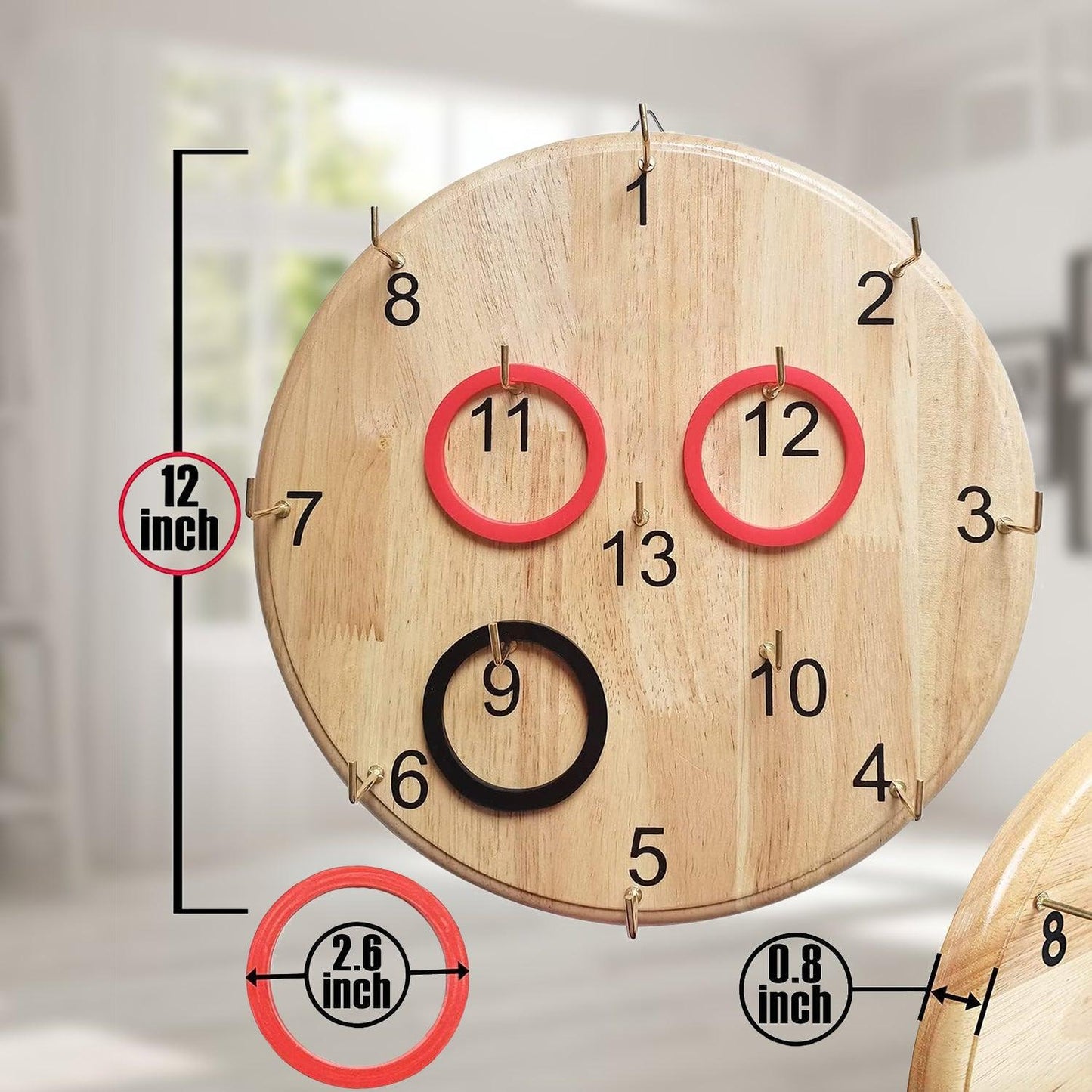 Ring Tossing Game - Outdoor Indoor Game Family Wooden Adults Kid Circle