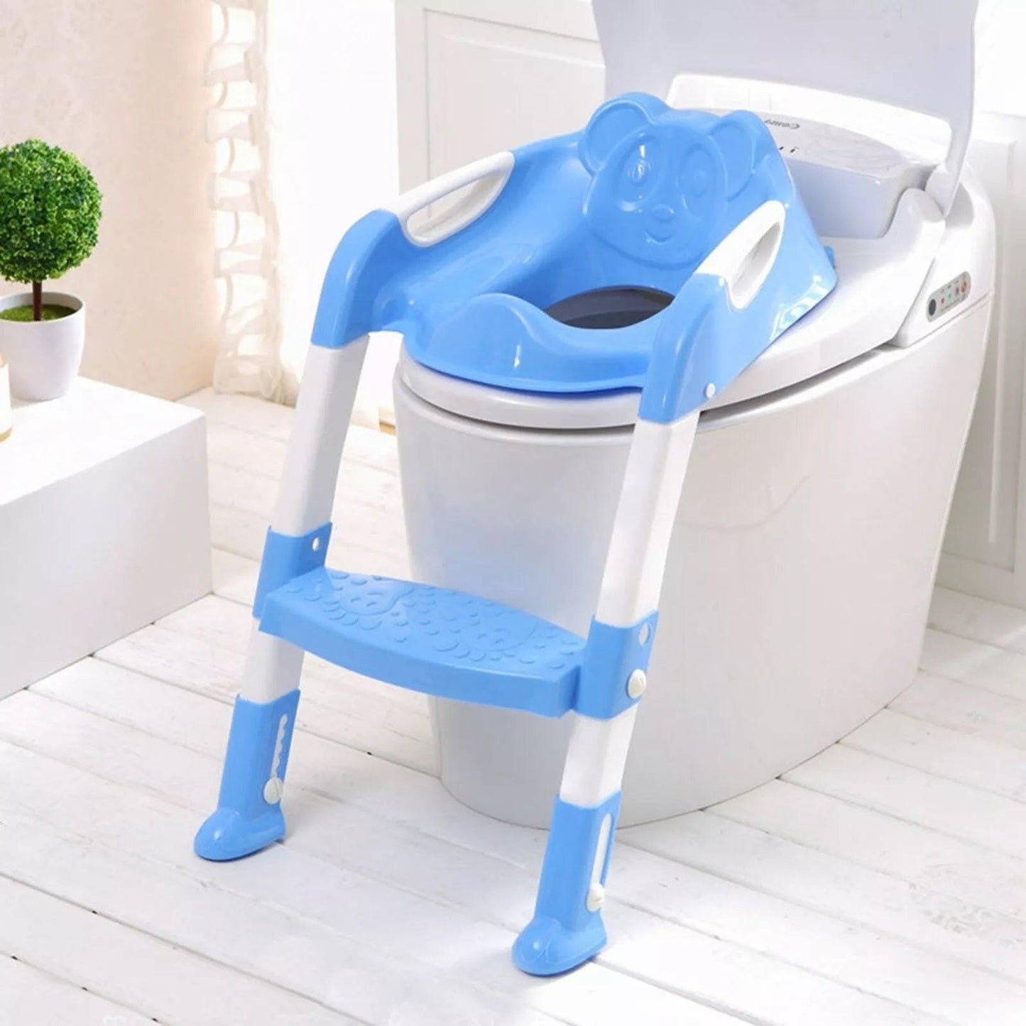 Potty Toilet Training Seat - Foldable Children Toilet Seat & Ladder Training Step Up Down Stool