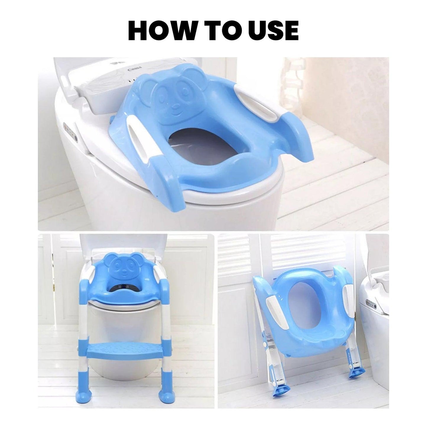 Potty Toilet Training Seat - Foldable Children Toilet Seat & Ladder Training Step Up Down Stool