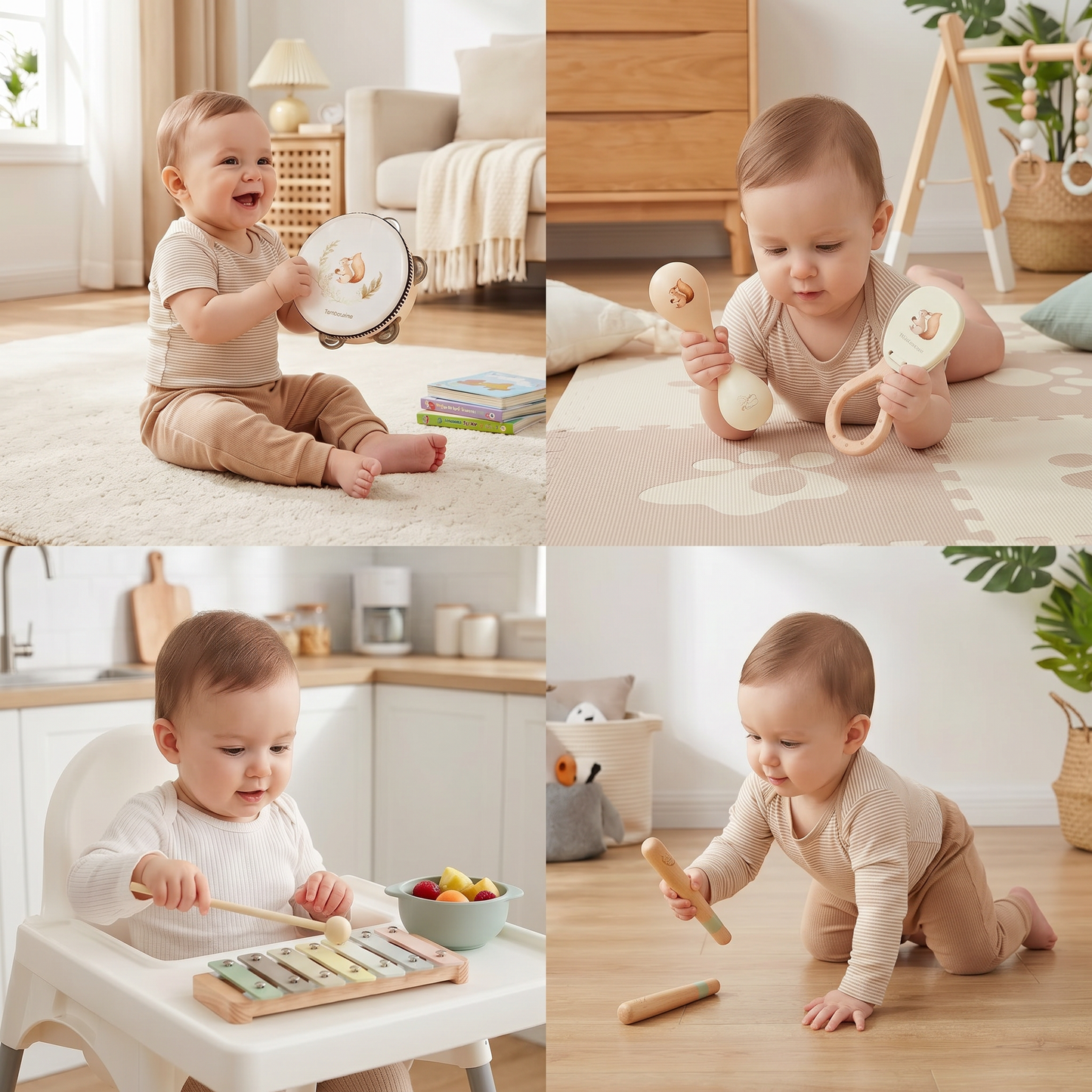 Montessori Wooden Musical Instruments Set for Babies – Sensory Learning Toy