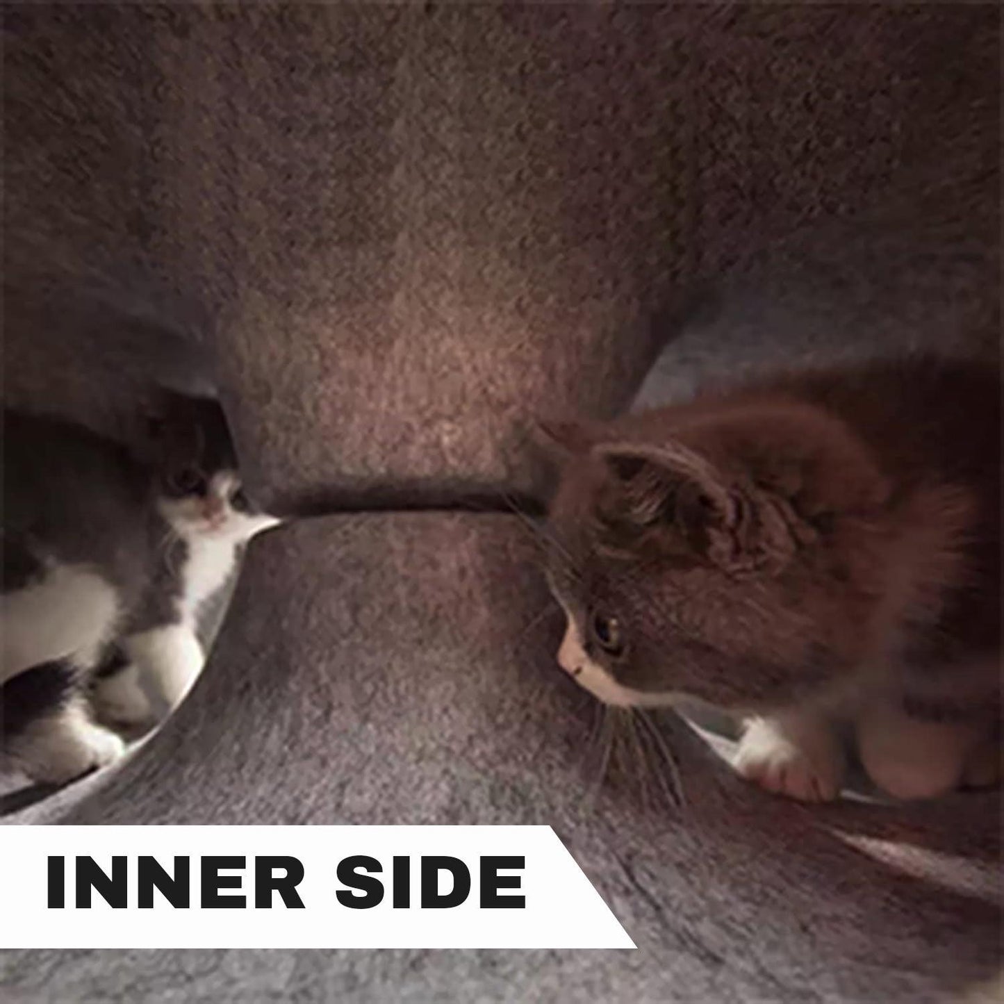 Cat Tunnel Bed - Natural Felt Pet Cat Cave Nest Round House Donut Interactive Toy