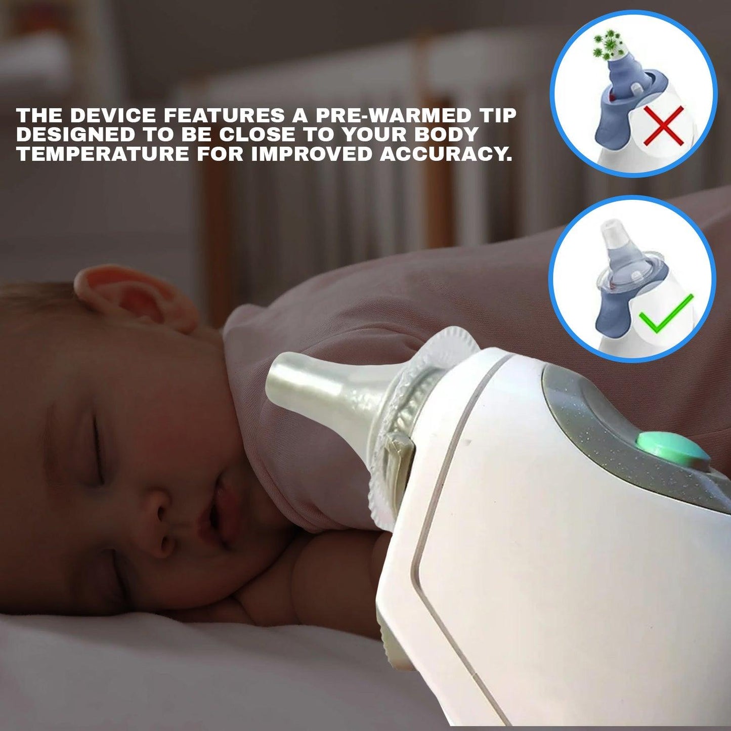 Digital Ear Thermometer - 7+ connect Ear thermometer | App Compatible Technology |  Colour-coded Digital Display | Baby And Infant Friendly