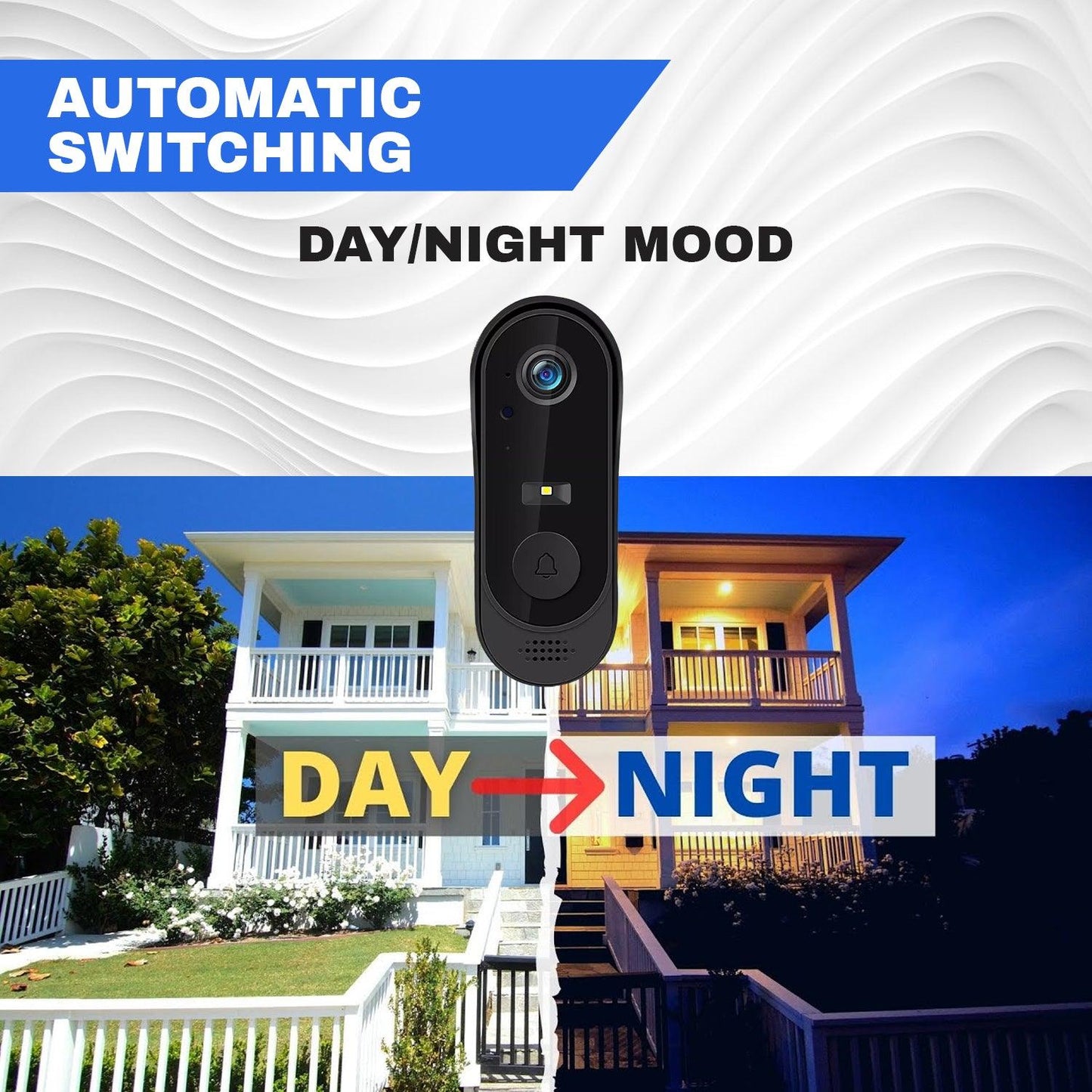 Wifi Video Doorbell - Smart Wireless Security Ring Phone Camera Door Bell Intercom HD Advanced Motion Detection Security Camera Bell