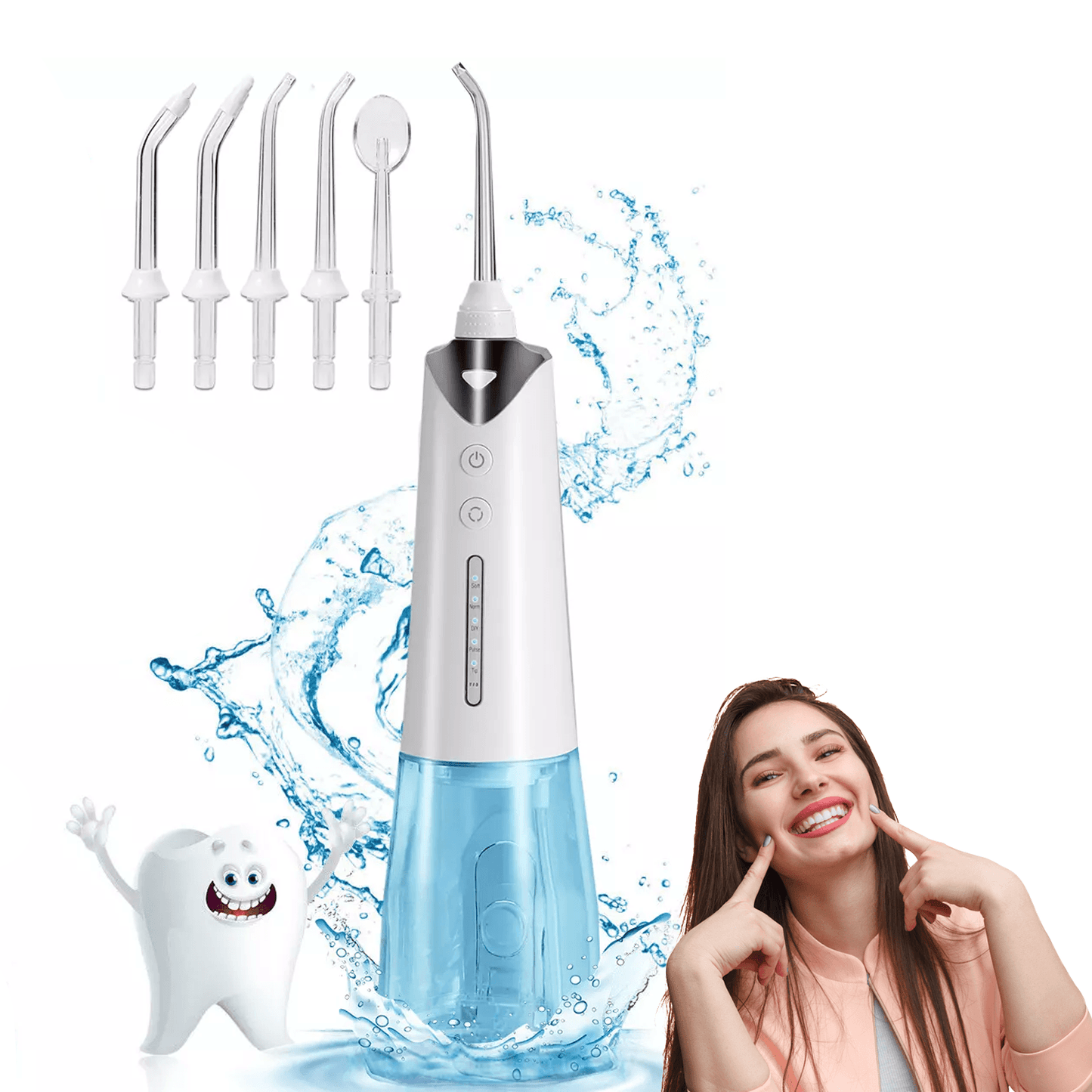 Waterpik Cordless Water Flosser - Cordless Water Flosser Dental Oral Irrigator for Teeth Cleaner 8 Jet Tips