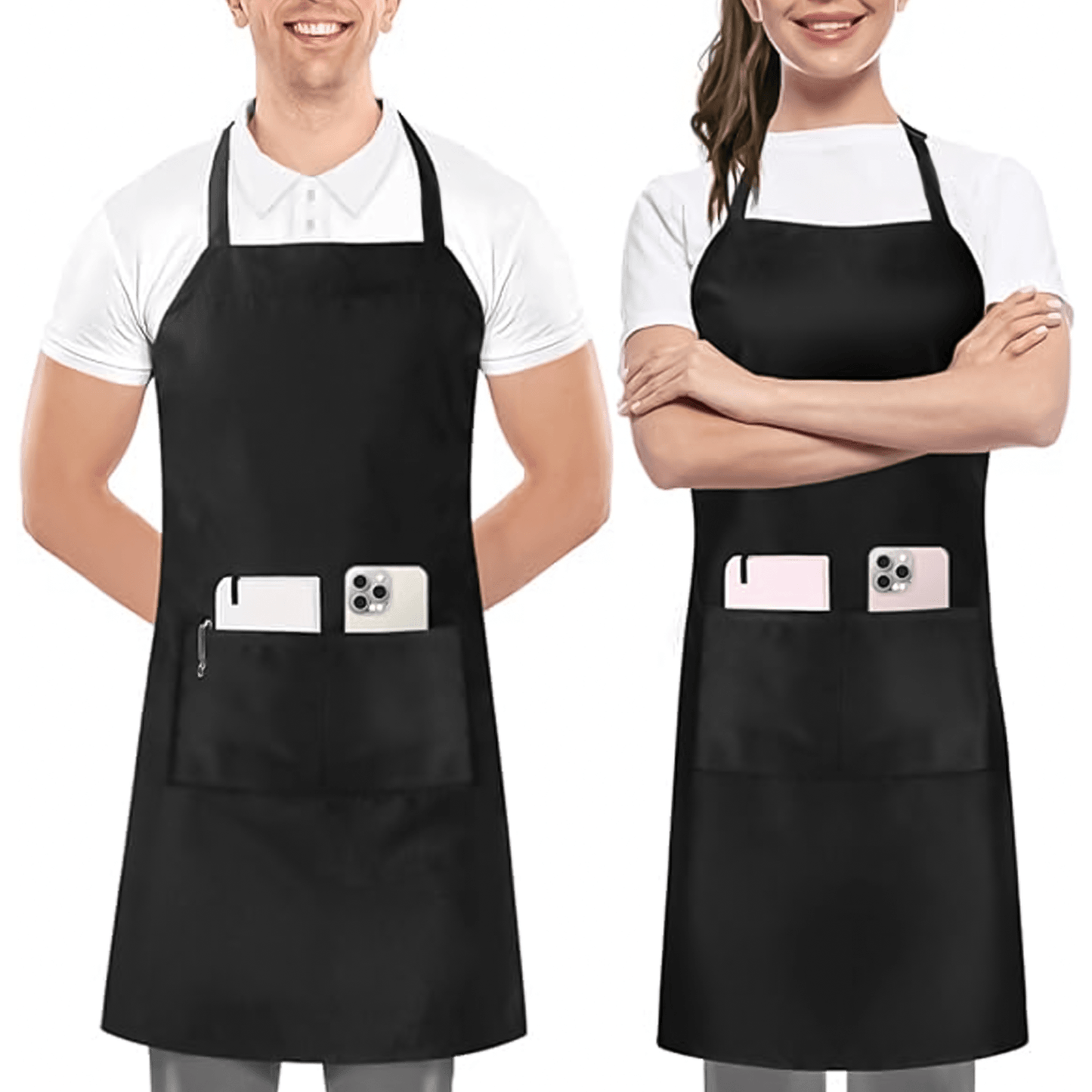 Waterproof Kitchen Apron - Plain Apron for Cooking Chefs Baking Pocket Craft BBQ Front Butcher Catering