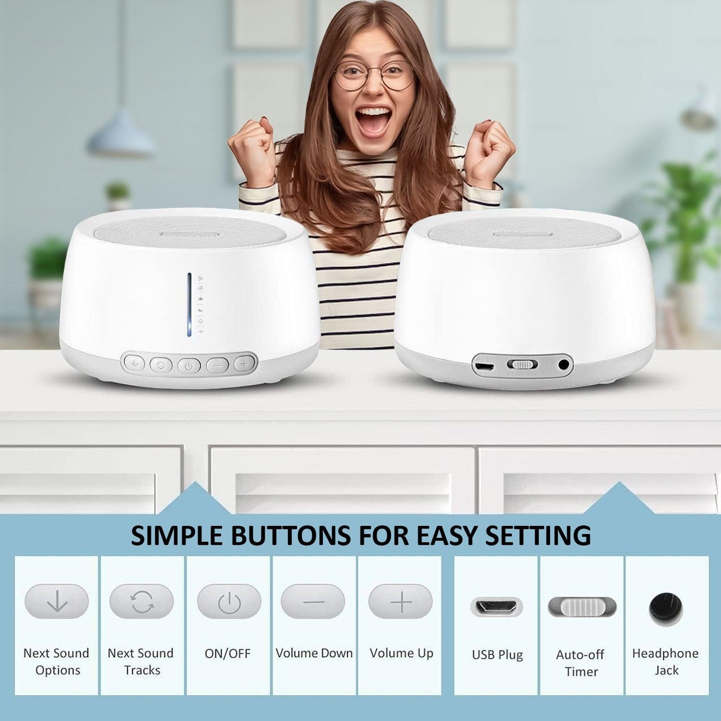 Best White Noise Sound Machines - Sound Sleep Aid Therapy Helper 30 Relaxing Sounds Baby Adult