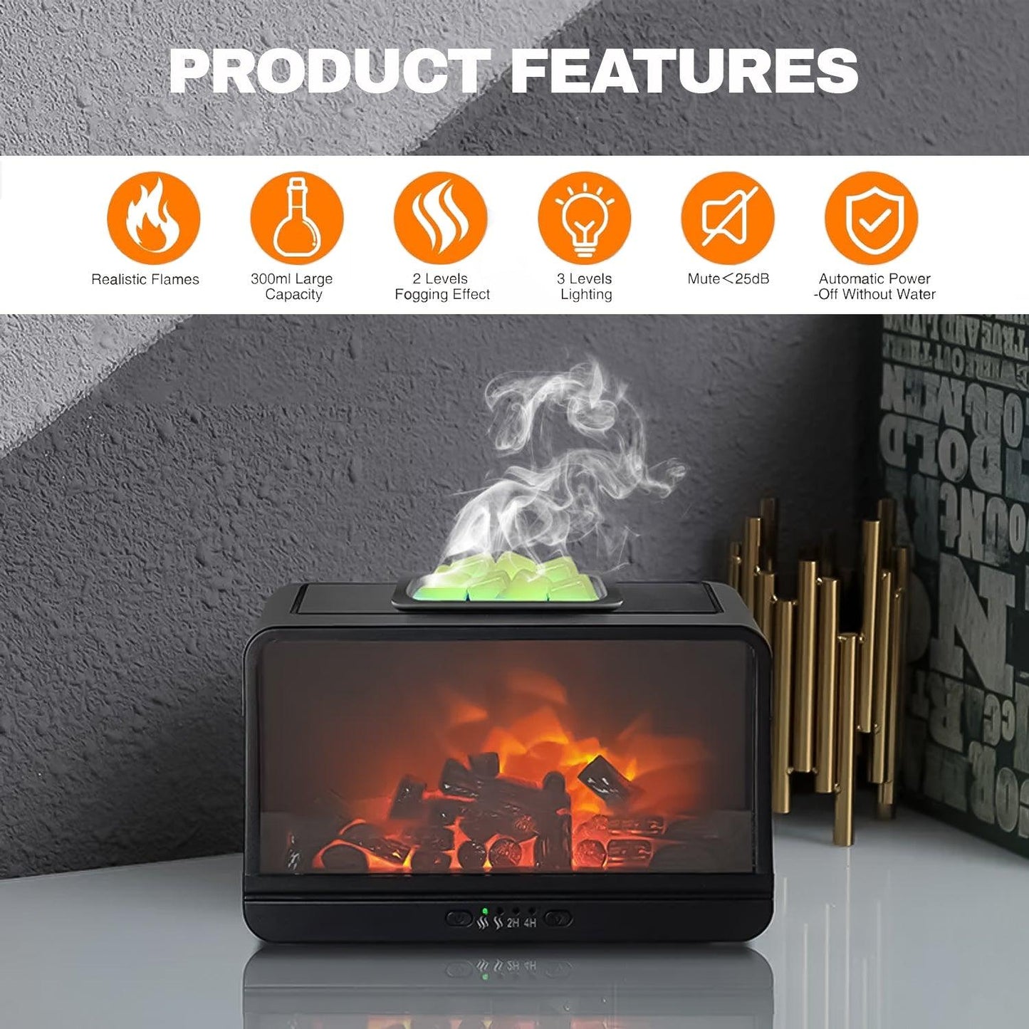Electric Wax Melt Burner - Flame Fireplace Candle Wax Warmer Wax Melter for Scented Wax with 4 Timer
