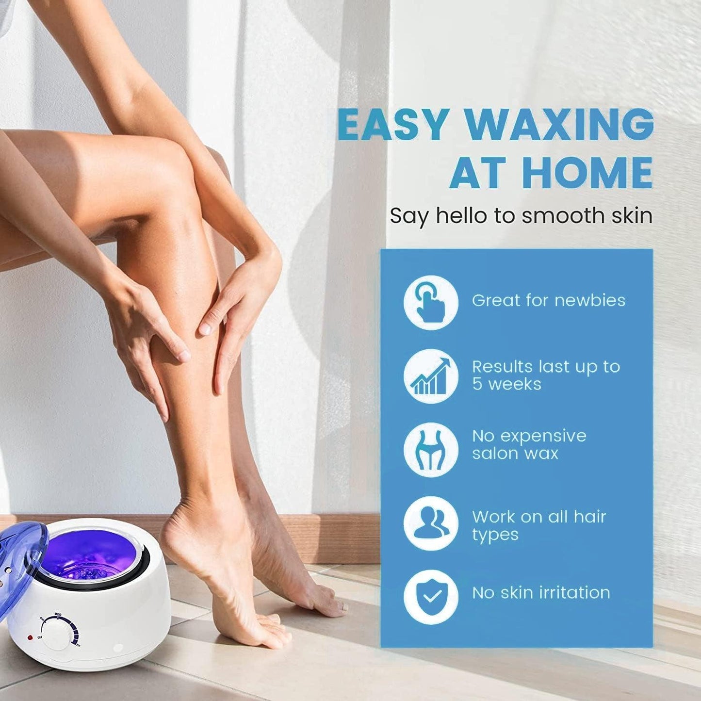 Wax Heater Warmer - Waxing Kit Depilatory Wax Beans Body Hair Removal