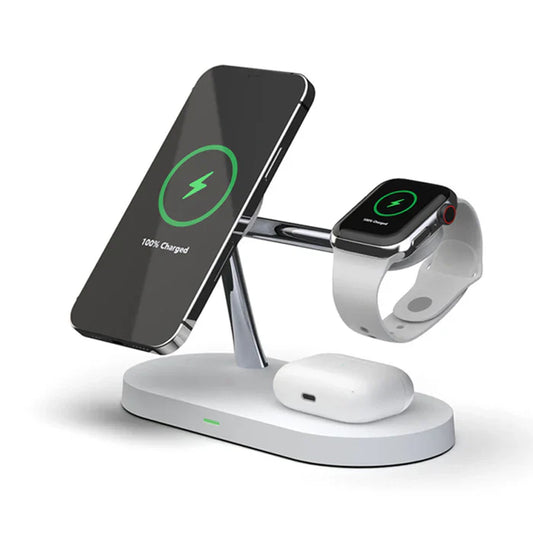 4-in-1 MagSafe Wireless Charging Station – Fast Charger Stand for iPhone, Watch & AirPods