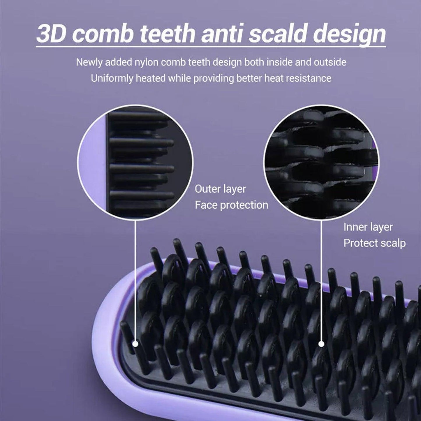 Cordless Hair Straightener - Portable Hair Straightener Brush Antiscald Hair Iron