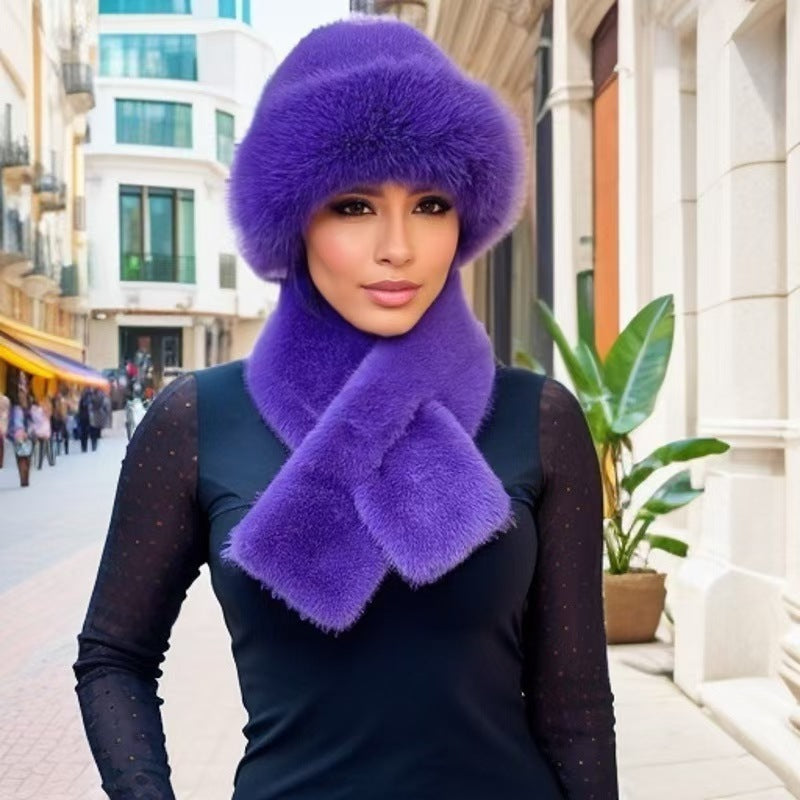 🎅CHRISTMAS SALE 50% OFF!🔥Fluffy Fur Bucket Hat Warm Winter Hat + Free Matching Scarf ⏰